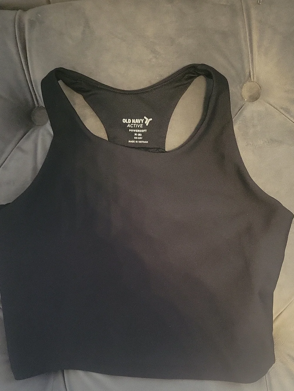 Old Navy Black High-Neck Racerback Crop Tank